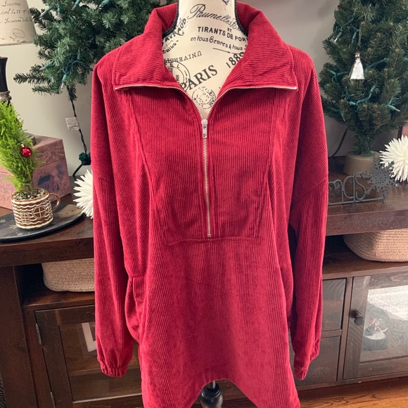 Tops - Brand New Women’s Half Zipper Collar Sweatshirt Oversized